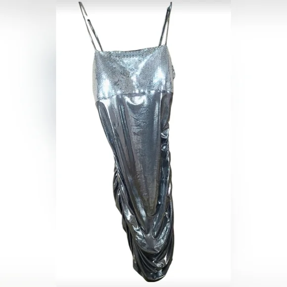Y2k Sexy Metallic Party dress with Sequins. Made in the USA (sz 8) - Picture 1 of 4